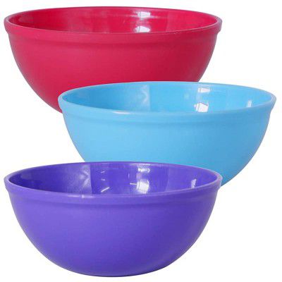 Wonder Sigma 1000 Microwave Safe Multipurpose Plastic Bowl Set 3 pc Bowl 650 ml Red Blue Violet Color Made in India KBS02210