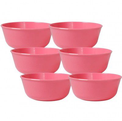 Wonder Sigma 500 Microwave Safe Multipurpose Plastic Bowl Set, 6 pc Bowl 450 ml, Pink Color, Made in India, KBS03389