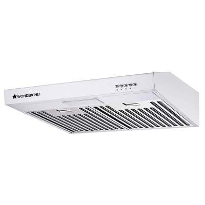 Wonderchef 60cm 700m3/hr Chimney (Genoa, Baffle Filter,Steel/Grey)
