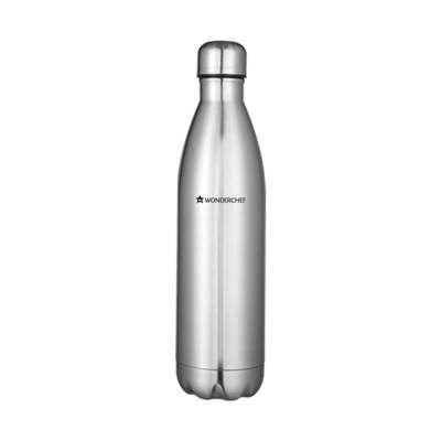 Wonderchef Aqua-Bot Double Wall Stainless Steel Vaccum Insulated Hot and Cold Flask, 750ml