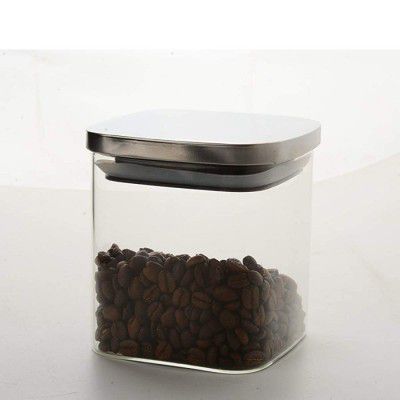 WONDERCHEF CLASSIC BOROSILICATE SQUARE GLASS AIR TIGHT JAR 700ML