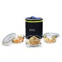 Wonderchef Boston Round Glass Lunch Boxes with Insulated Bag 400ML - Set of 3 PCS...