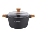 WONDERCHEF Caesar 2.16L Non Stick Aluminium Casserole with Toughened Glass (Induction Compatible, German Beechwood Handle, Black)...