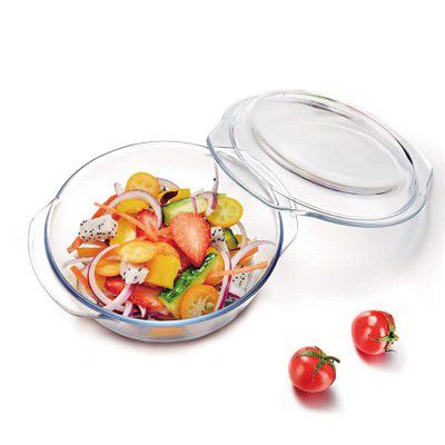 WONDERCHEF Diva Borosilicate Glass Round Casserole Set 1000ML