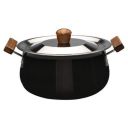 Wonderchef Ebony Hard Anodized Non-Stick Biryani Handi with Lid - 5L | Black, 1 Piece...