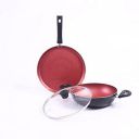 Wonderchef Galaxy 3pcs Cookware Set | 2 Years Warranty | Red & Black...