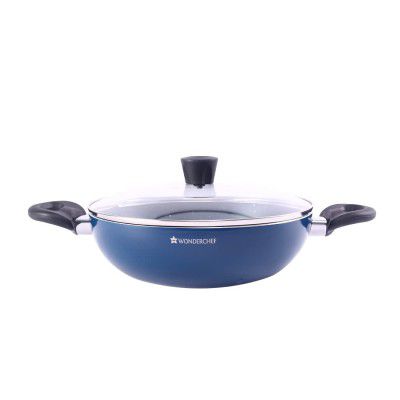 Wonderchef Galaxy Kadhai with Lid 24 cm, 2 litres, Midnight Blue