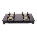 Wonderchef Glory 4 Burner Glass Cooktop, Black 8mm Toughened Glass With 2 Years Warranty, Ergonomic Knobs, Stainless Steel Drip Tray, Manual Ignition Gas Stove...