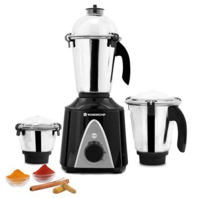 Wonderchef Hush BLDC Mixer Grinder | 3 Jars for Blending, Dry Grinding, Chutney Grinding | RPM 18,000