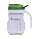 Wonderchef Oil Pourer Glass Bottle for Kitchen, Transparent Oil Pourer and Holder with Green Lid, Accurate Pouring without Wastage, 550ml...
