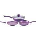 Wonderchef Orchid Premium Non-Stick Induction Base Cookware Set of 3 - (Purple)...