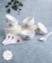 Wonderchef Pack of 12 Melamin Venice Soup Bowl with spoon-Red (Set of 12 Pcs) Dinner Set  (Red)...