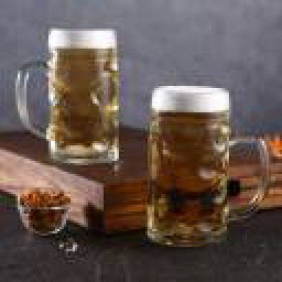 WONDERCHEF (Pack of 2) Modena Glass Beer Mug  (500 ml, Glass, Clear)