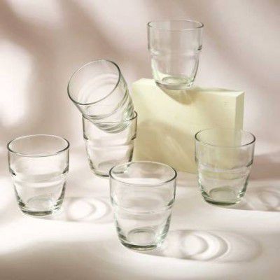 WONDERCHEF (Pack of 6) Bormioli Water Tumbler -Clear Glass Set Water/Juice Glass (305 ml, Glass, Clear)