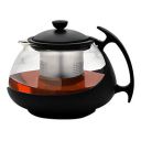 Wonderchef Piccolo Glass Tea Infuser with Plunger, 750ml, Black, Stainless Steel Mesh Filter...