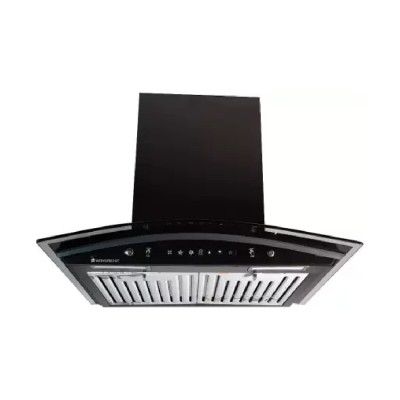 Wonderchef Power Curve Wall-Mount Chimney|1200M3/H|90cms|Black