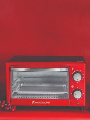 Prestige Wonderchef Red Oven Toaster Grill With Motorised Rotisserie 5 Stage Heat Selection 650W 9L