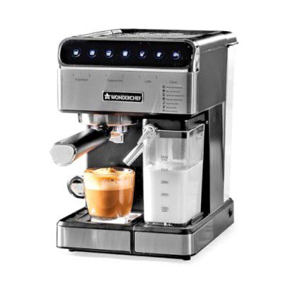 Wonderchef Regenta Automatic Coffee Maker, 20-bar with Auto-Frother, Make Espressos, Cappuccinos