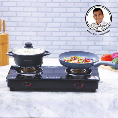 WONDERCHEF Ruby Plus Glass Manual Gas Stove (2 Burners)