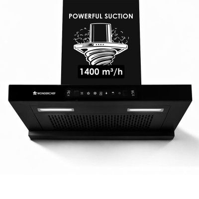Wonderchef Ruby Sleek 60cm Chimney | Auto Clean Function | Black