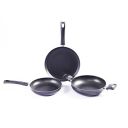 Wonderchef Valencia Non-Stick Cookware 3 Piece Set | Kadhai with Lid, Fry Pan, Dosa Tawa | Cool Touch Bakelite Handles | Pure Grade Aluminium | Black...
