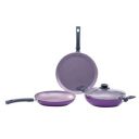 Wonderchef Valencia Non-Stick Cookware 4 Piece Set | Kadhai with Lid, Fry Pan, Dosa Tawa | Induction Friendly design | Cool Touch Bakelite Handles | Pure Grade Aluminium| PFOA Free| 2 Years Warranty |...