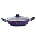 Wonderchef Valencia Non-Stick Kadhai with Glass Lid | 1 Year Warranty | Purple...
