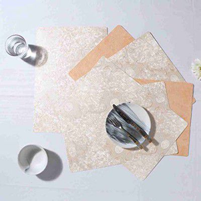 Wonderchef Valentina Set of 6 Damask & Textured Pattern Reversible Placemat