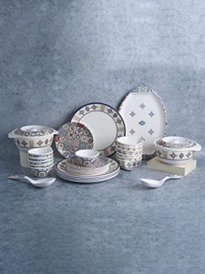 Wonderchef Venice Dinner Set - Blue, Set of 31 (Melamine)