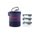 Wonderchef Verona Lunch Box Set of 3 Pcs, 400 ml, Leak Proof, Air Tight, Microwave Safe...