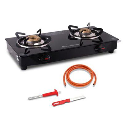 Wonderchef Zest Neo Cooktop | 2 Burners (1 Medium, 1 Small) | Premium Glass Surface | 2-Year Warranty