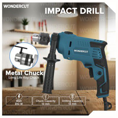 WONDERCUT 810W, Professional, 2900 RPM, 2 Mode Selector, Variable Speed WC-ED13MM-B+7 (13 mm Chuck Size)