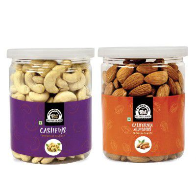 Wonderland Foods - California Almonds & Cashews W320 | 500g (250g X 2) Combo Pack