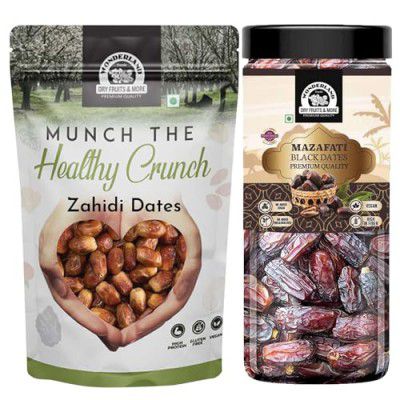 WONDERLAND FOODS (DEVICE) Dry Fruits Zahidi, Mazafati Dates 800Gm (400Gm X 2) Combo, Healthy & Nutritious Soft Khajoor, Khajur Rich In Iron, Fibre & Vitamins
