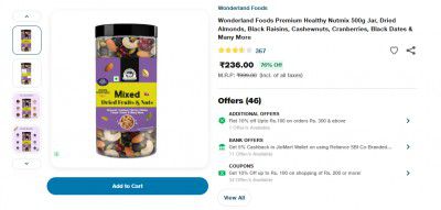 Wonderland Foods Premium Healthy Nutmix 500g