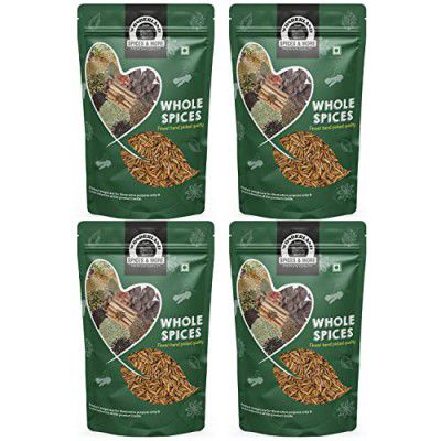 Wonderland Foods - Roasted Cumin Seeds (Bhuna Jeera) 1Kg (250g X 4) Pouch | Zeera | Jeelakarra | Chemical Free | Enhances Taste | Usefull in Baked Products