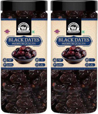 WONDERLAND Premium Black Dates 800g (400g X 2) | Khajoor Dates (2 x 400 g)