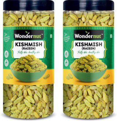 Wondernut Green Raisins (Kishmish) Premium Dry Fruit Seedless Raisins  (500 g)