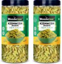 Wondernut Green Raisins (Kishmish) Premium Dry Fruit Seedless Raisins  (500 g)...