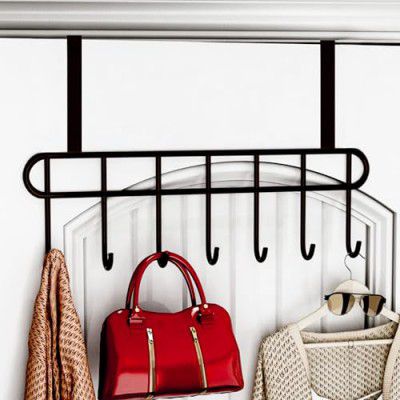 WonderStand Strong Carbon Metal Over Door Hook Hanger for Cloths (No Drilling), Suitable for Bathroom, Bedroom, Kitchen