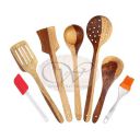 Wood Art Store Wood Sheesham Cooking Spoons set of 7 Piece...