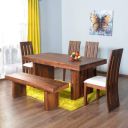 Wood Delmonte Six Seater Dining Table Set (Brown), 90 cm, 178 cm, 78 cm...