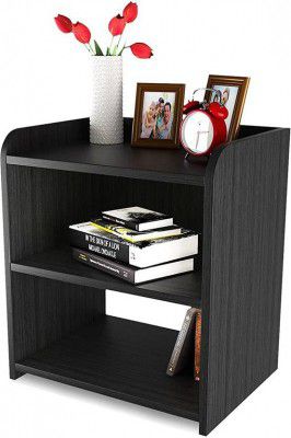 WOOD MINE Engineered Wood Bedside Table  (Finish Color - BLACK, DIY(Do-It-Yourself))