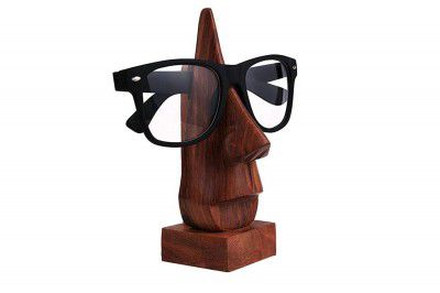 SHAHAZ CRAFTS Wooden handicrafts Nose Shape Spectacle Holder - Brown (Pack of 1)