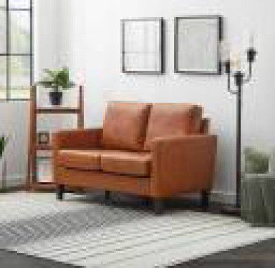 wooden luxury Fabric 2 Seater Sofa  (Finish Color - brown leather, DIY(Do-It-Yourself))
