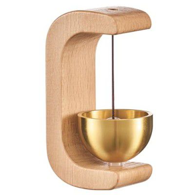 Wooden Magnetic Door Bell Chime – Brass Shopkeeper Entry Alert for Small Doors