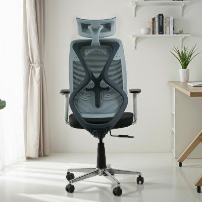 Wooden Street Pictor Ergonomic Office Chair | 360 Swivel High Back Breathable Mesh Desk Computer Chair with Adjustable Head, Arm & Lumbar Rest | Multi-Tilt Lock Mechanism | Black
