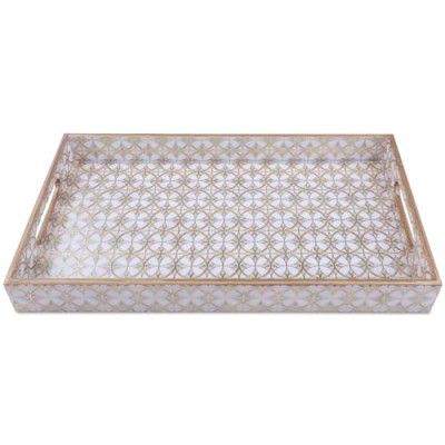 Wooden Trays for Serving, Wood Trey for Dinning Table Kitchen (White, 12 x 6 inches)