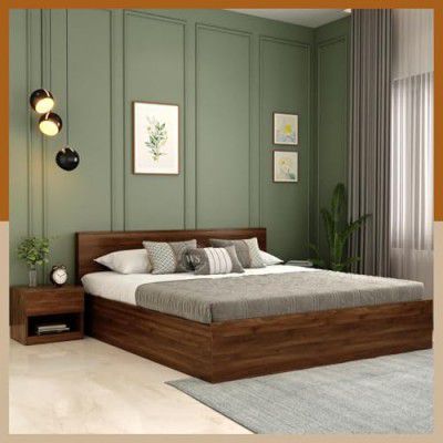 WoodenStreet™ Harper Wooden Queen Size Double Bed | 1-Year Warranty and a Columbian Walnut Finish