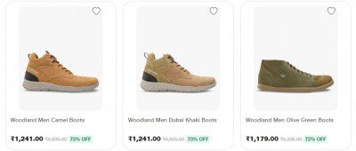 Woodland Footwear Upto 73% Off